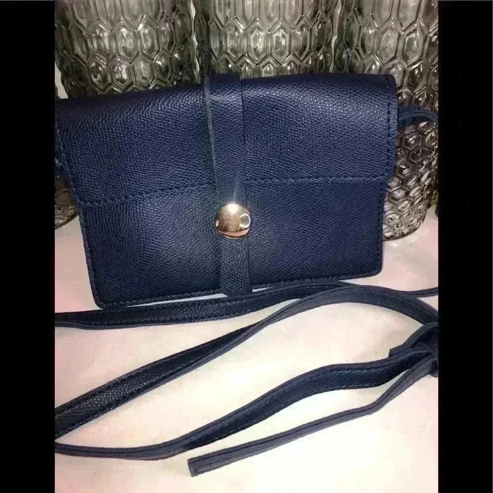 Melie Bianco Nicky Vegan Leather Mini Crossbody, Navy - Picture 2 of 5